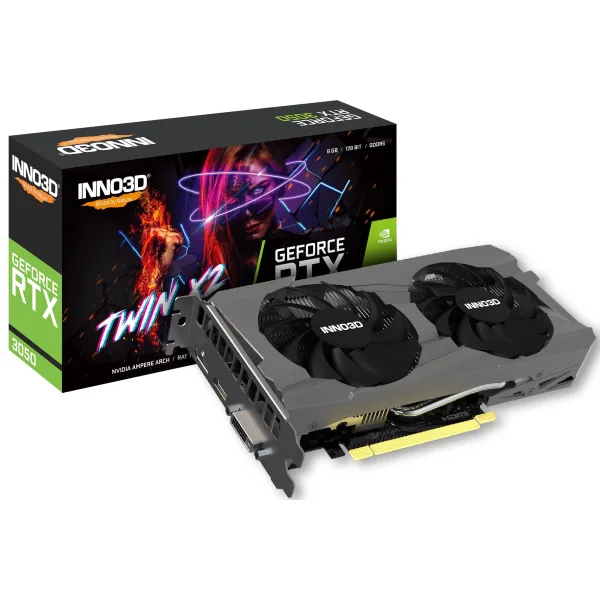 Видеокарта GeForce RTX 3050 8GB, GDDR6  INNO3D (N30502-08D6-1711VA41)