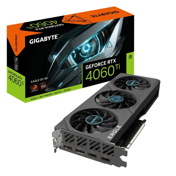 Видеокарта  GeForce RTX 4060 Ti 8GB, GDDR6 GIGABYTE (GV-N406TEAGLE_OC-8GD) - Фото 1