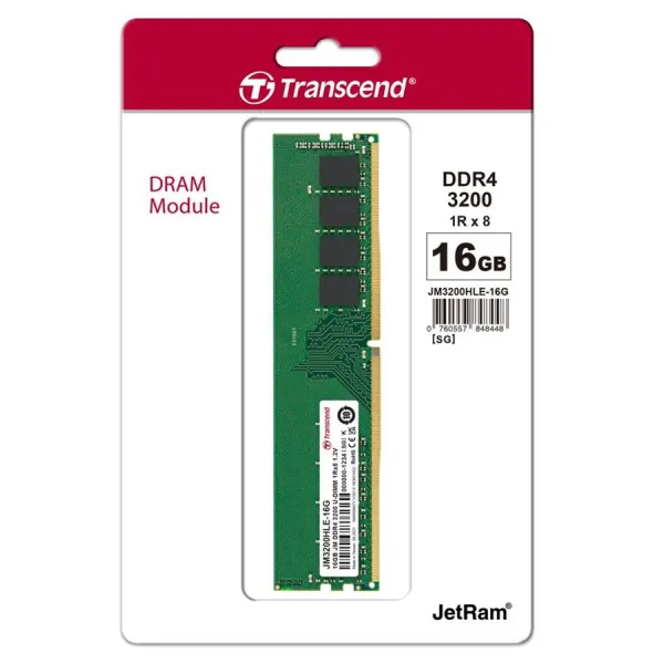 Память ПК 16GB, DDR4 Transcend (JM3200HLE-16G) - Фото 1