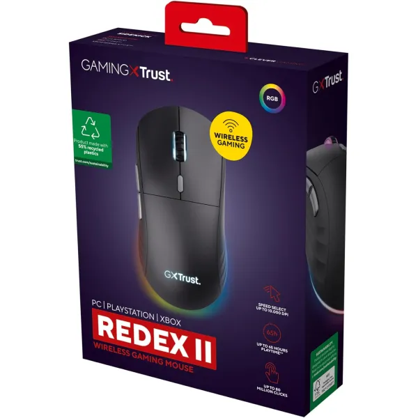 Мышь WL/USB-A/USB-C GXT 926 REDEX II  чёрная Trust (25126_TRUST) - Фото 10