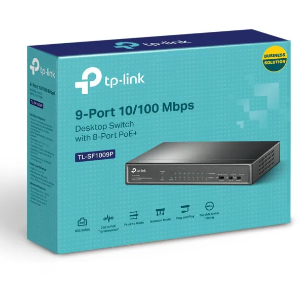 Комутатор мережевий TL-SF1009P TP-Link (TL-SF1009P) - Фото 3