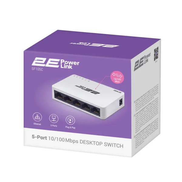 Коммутатор сетевой PowerLink SF105C 2E (2E-SF105C) - Фото 1