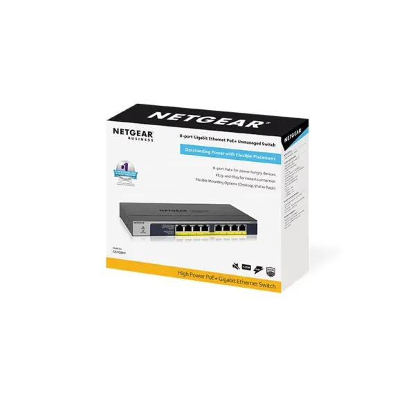 Комутатор мережевий GS108PP Netgear (GS108PP-100EUS) - Фото 2