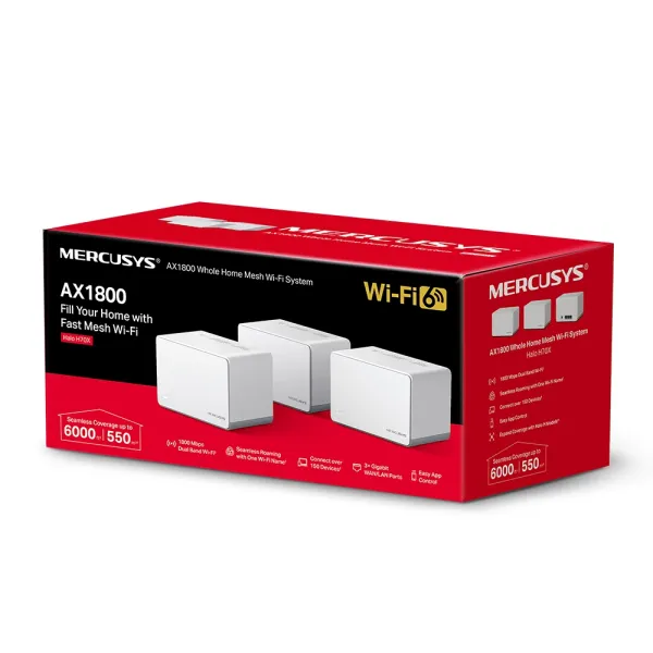 Маршрутизатор WiFi-Mesh Halo H70X AX1800 Mercusys (HALO-H70X-3-PACK) - Фото 7