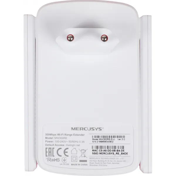 Розширювач покриття WiFi MW300RE N300 Mercusys (MW300RE) - Фото 10
