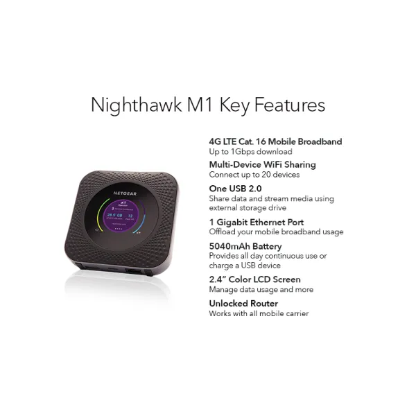 Маршрутизатор мобільний MR1100 Nighthawk M1 4G/LTE Netgear (MR1100-100EUS) - Фото 9