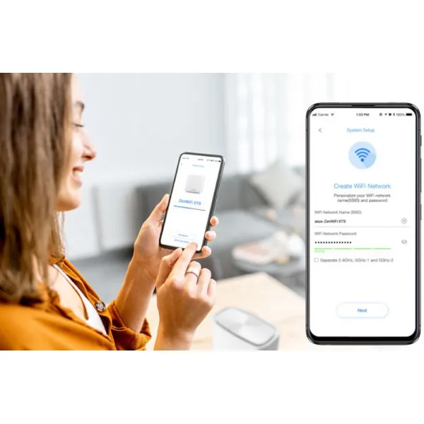 Маршрутизатор WiFi-Mesh ZenWiFi XT9 AX7800 Asus (90IG0740-MO3B30) - Фото 17