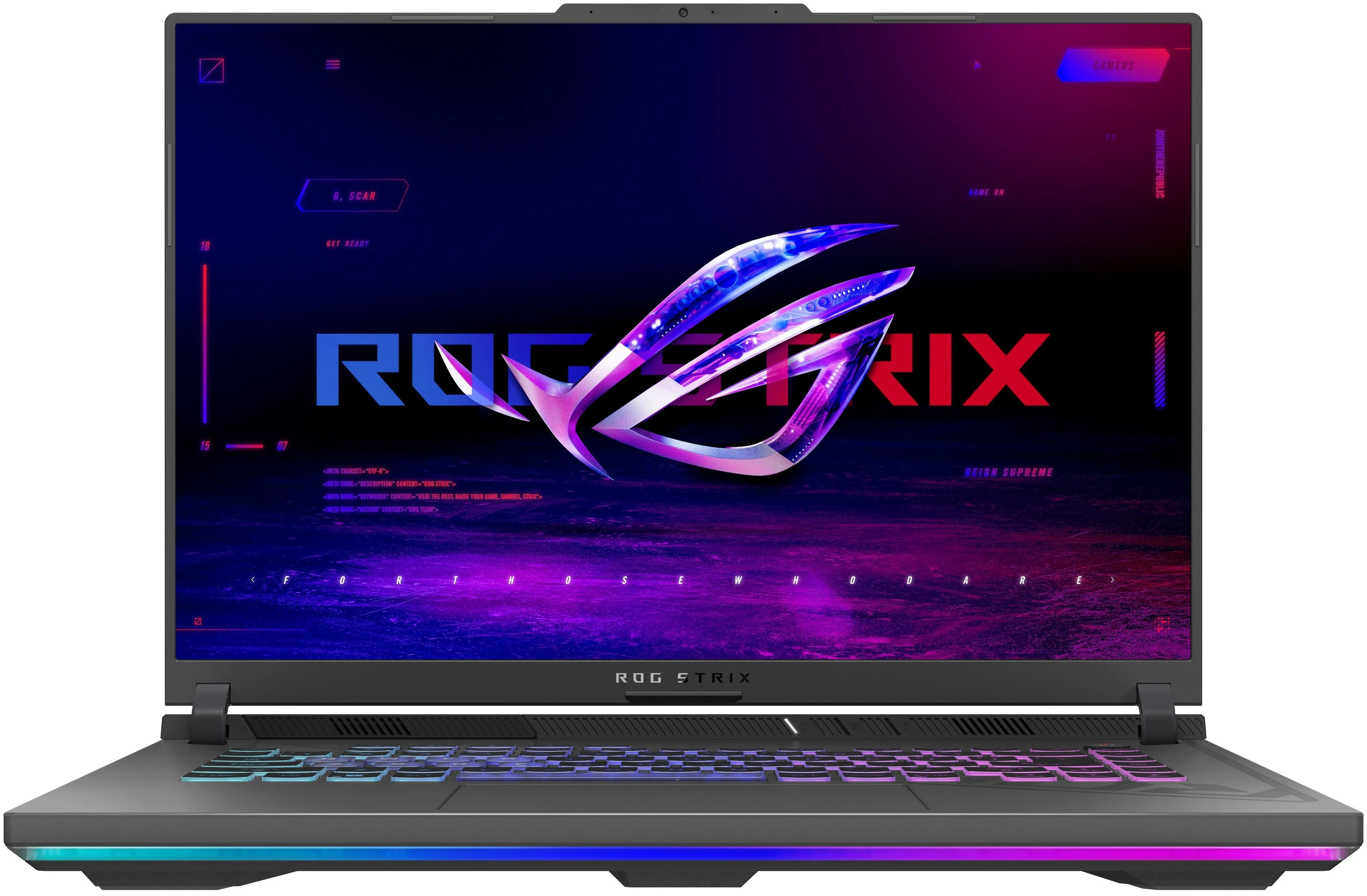 Ноутбук ROG Strix G16 G614JV-N3106 16" FHD IPS, Intel i5-13450HX, 16GB, F512GB, NVD4060-8, NoOS, Сірий ASUS (90NR0C61-M00CA0) - Фото 2