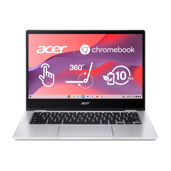 Ноутбук Chromebook Spin CP314-1HN 14" FHD IPS Touch, Intel P N6000, 8GB, F128GB, UMA, ChromeOS, серебристый Acer (NX.AZ3EU.002) - Фото 7
