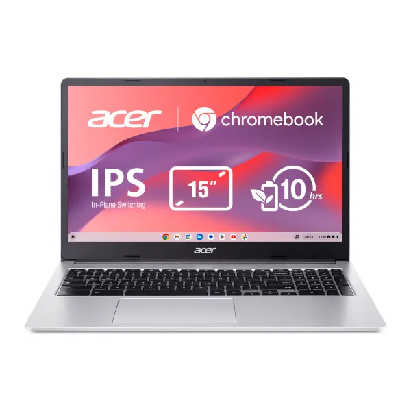 Ноутбук Chromebook CB315-4HT 15" FHD IPS Touch, Intel C N4500, 8GB, F128GB, UMA, ChromeOS, серебристый Acer (NX.KBAEU.001) - Фото 9