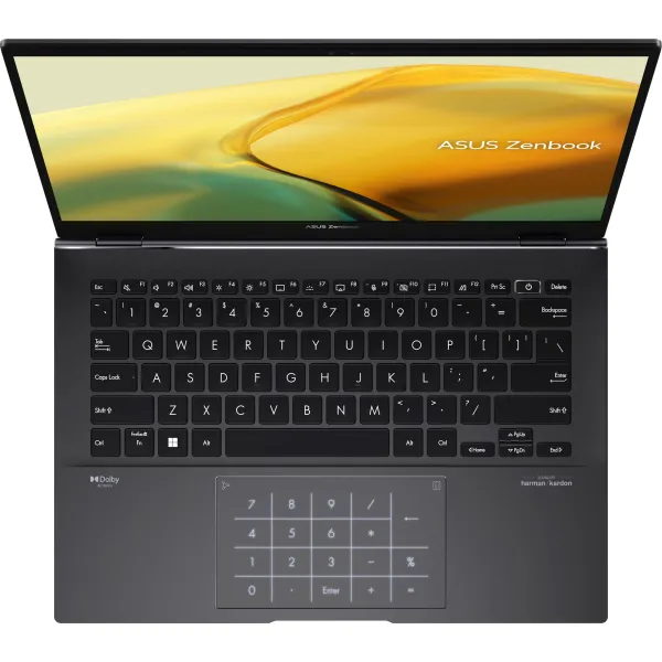 Ноутбук Zenbook 14 UM3402YA-KP751 14" WQXGA IPS, AMD R5-7430U, 16GB, F1TB, UMA, NoOS, Чорний ASUS (90NB0W95-M01C20) - Фото 7