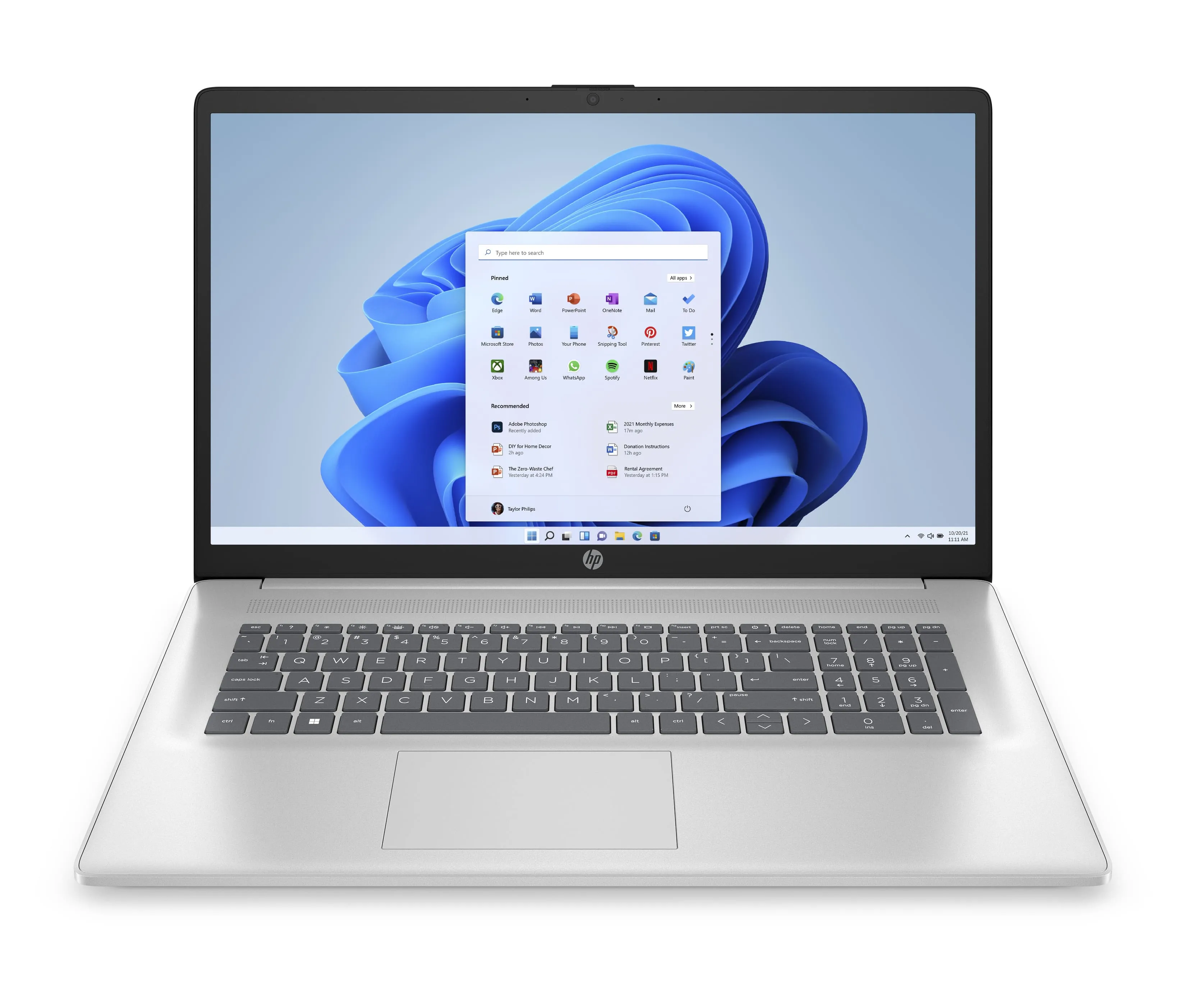 Ноутбук 17-cn3002ua 17.3" FHD IPS AG, Intel i7-1355U, 16GB, F1024GB, UMA, DOS, сріблястий HP (826W1EA) - Фото 10