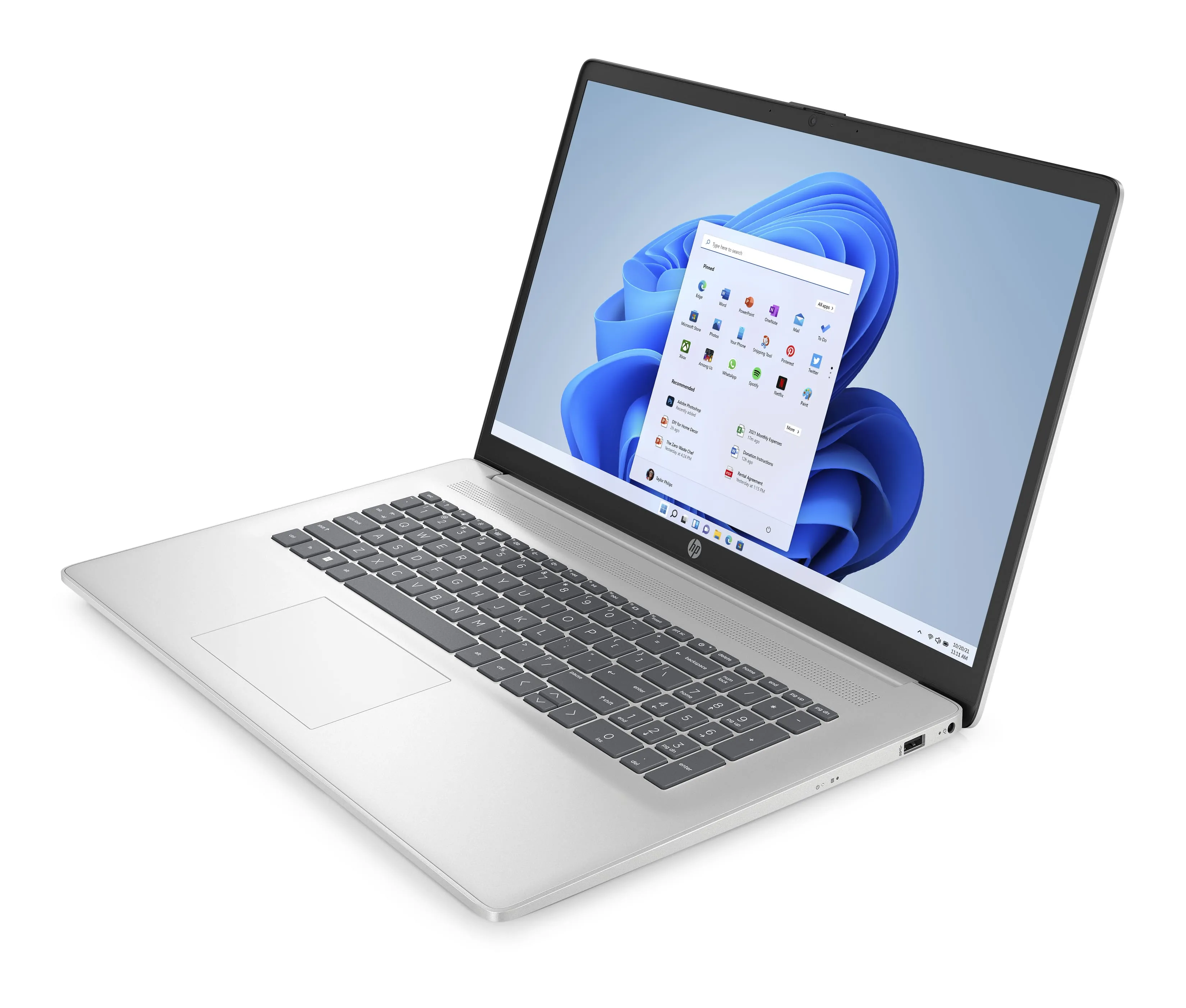 Ноутбук 17-cn3002ua 17.3" FHD IPS AG, Intel i7-1355U, 16GB, F1024GB, UMA, DOS, сріблястий HP (826W1EA) - Фото 13