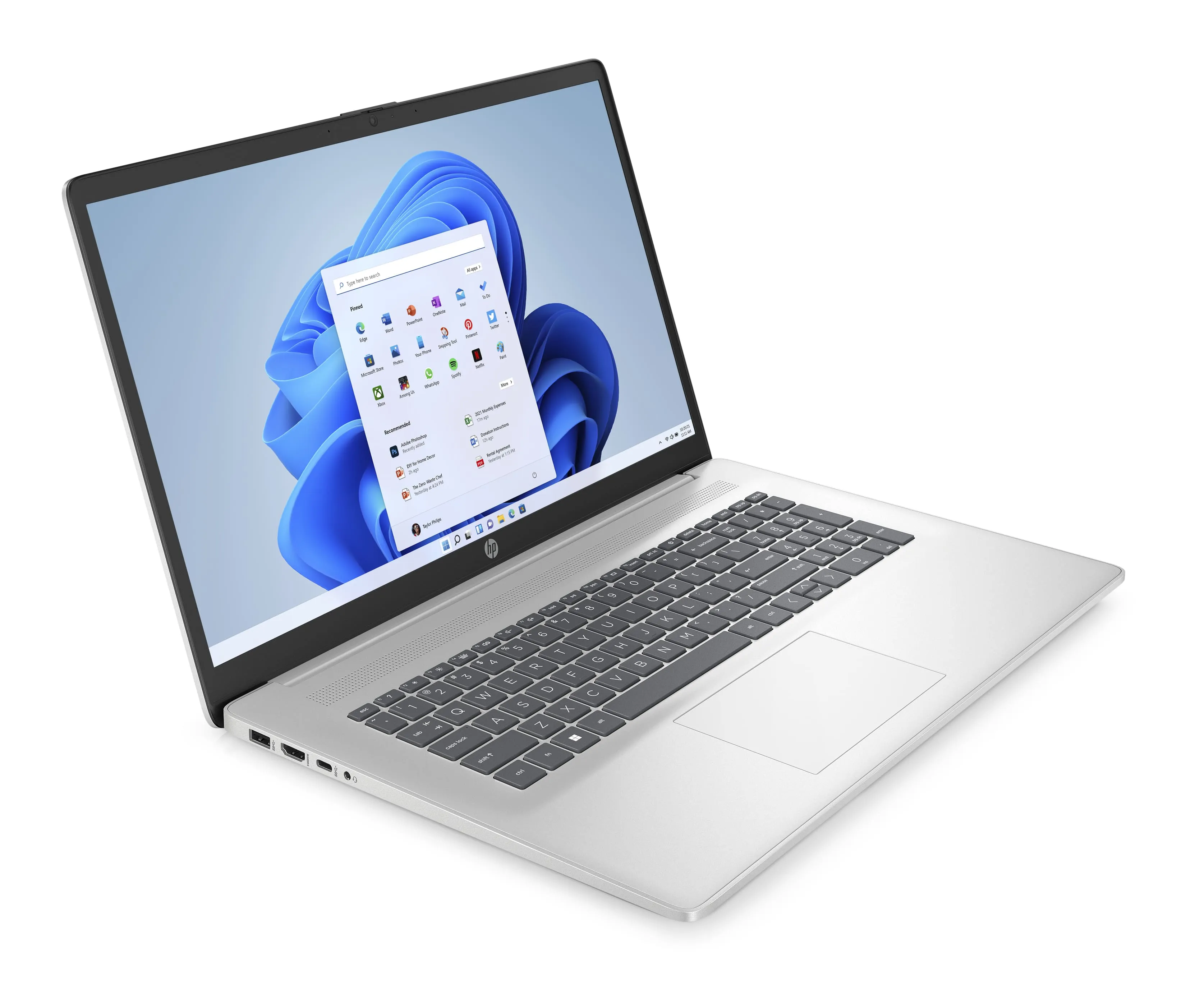 Ноутбук 17-cn3002ua 17.3" FHD IPS AG, Intel i7-1355U, 16GB, F1024GB, UMA, DOS, сріблястий HP (826W1EA) - Фото 12