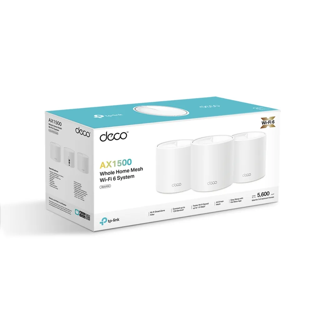 Маршрутизатор WiFi-Mesh Deco X10 AX1500 TP-Link (DECO-X10-3-PACK) - Фото 2
