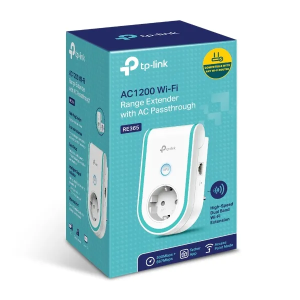 Розширювач покриття WiFi RE365 AC1200б TP-Link (RE365) - Фото 1