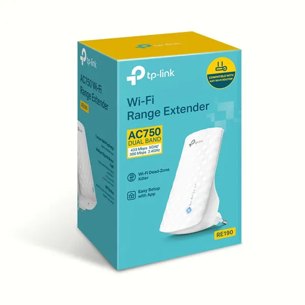 Розширювач покриття WiFi RE190 AC750 TP-Link (RE190) - Фото 6
