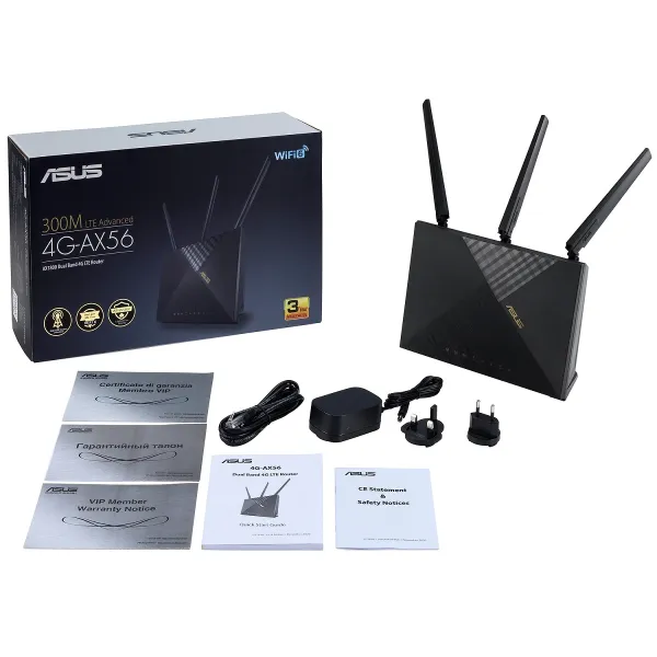 Маршрутизатор 4G-AX56 AX1800 Asus (90IG06G0-MO3110) - Фото 5