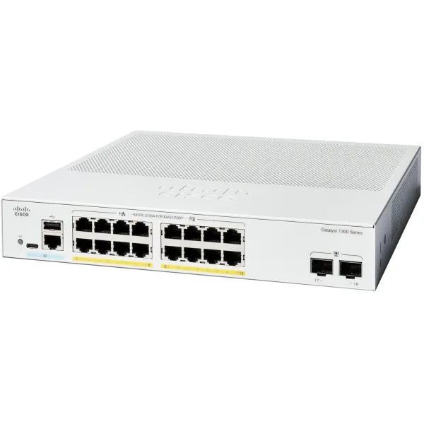 Комутатор Catalyst 1300 16xGE Cisco (C1300-16P-2G)