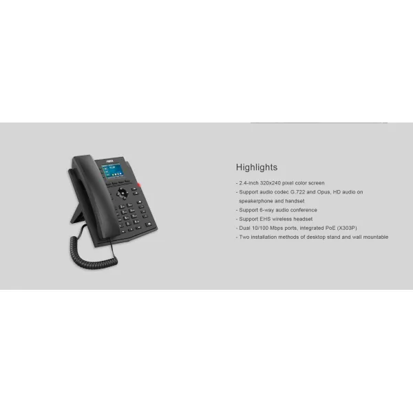 Телефон IP X303P 2xFE LAN Fanvil (X303P) - Фото 3