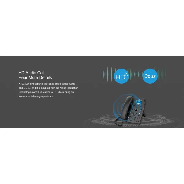 Телефон IP X303P 2xFE LAN Fanvil (X303P) - Фото 7