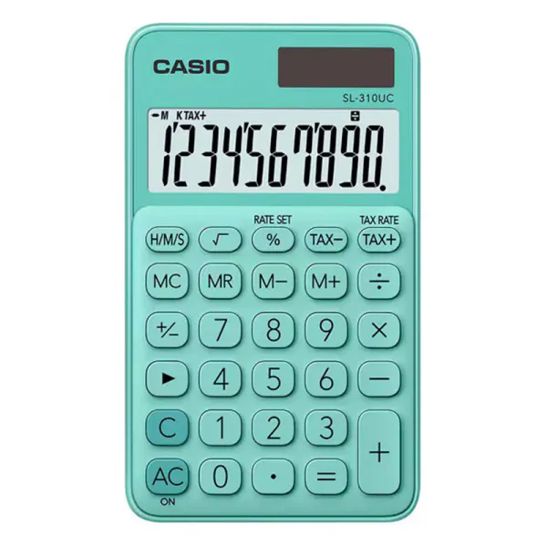 Калькулятор карманный 10 разрядов зеленый Casio (SL-310UC-GN-W-EC)