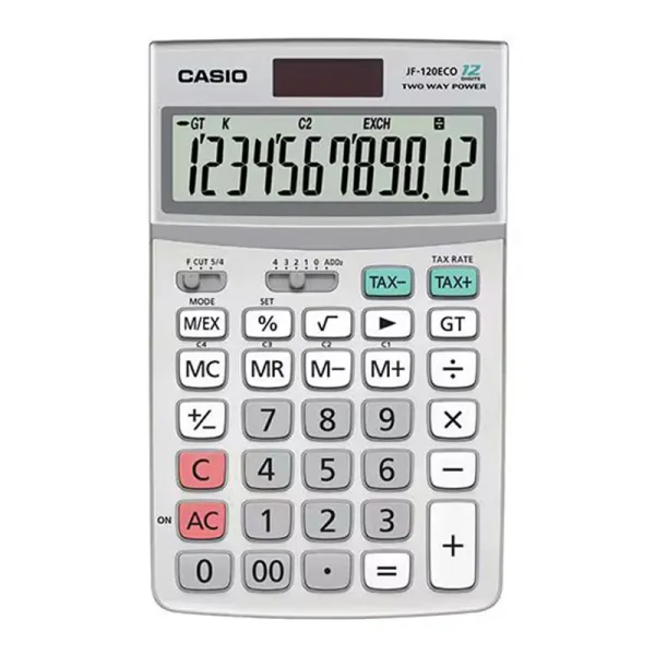 Калькулятор настольный 12 разрядов серый Casio (JF-120ECO-W-EP)