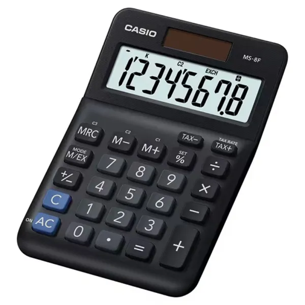 Калькулятор настільний 8 розрядів чорний Casio (MS-8F-WA-EP) - Фото 9