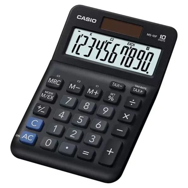 Калькулятор настільний 10 розрядів чорний Casio (MS-10F-WA-EP) - Фото 4