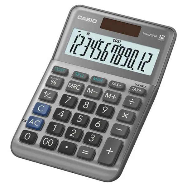Калькулятор настільний 12 розрядів сірий Casio (MS-120FM-WA-EP) - Фото 5