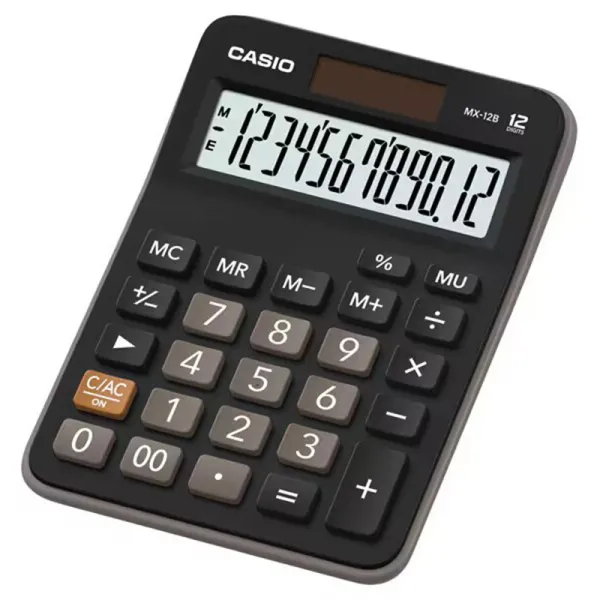 Калькулятор настільний 12 розрядів чорний Casio (MX-12B-W-EC) - Фото 10