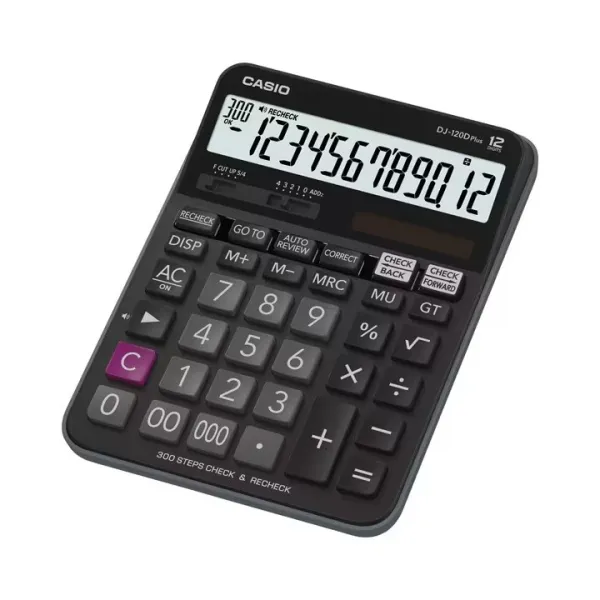 Калькулятор настольный 12 разрядов черный Casio (DJ-120DPLUS-W-EP)