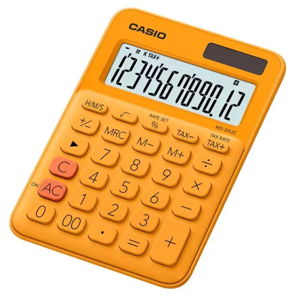 Калькулятор настольный 12 разрядов оранжевый Casio (MS-20UC-RG-W-EC)