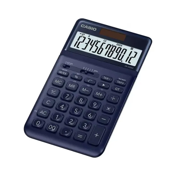 Калькулятор настольный 12 разрядов темно-синий Casio (JW-200SC-NY-W-EP) - Фото 1