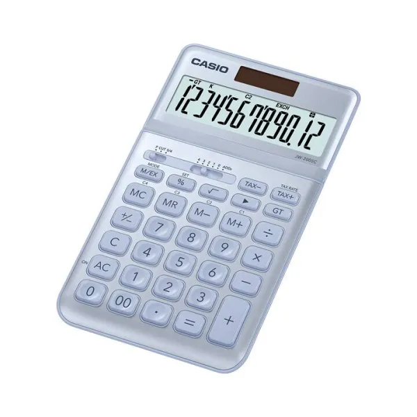 Калькулятор настольный 12 разрядов голубой Casio (JW-200SC-BU-W-EP) - Фото 1