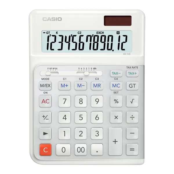 Калькулятор настольный 12 разрядов белый Casio (DE-12E-WE-WA-EP) - Фото 2