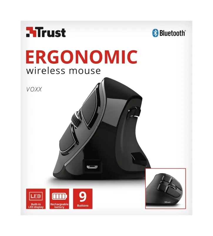 Миша бездротова Voxx Rechargeable Ergonomic чорна Trust (23731_TRUST) - Фото 8