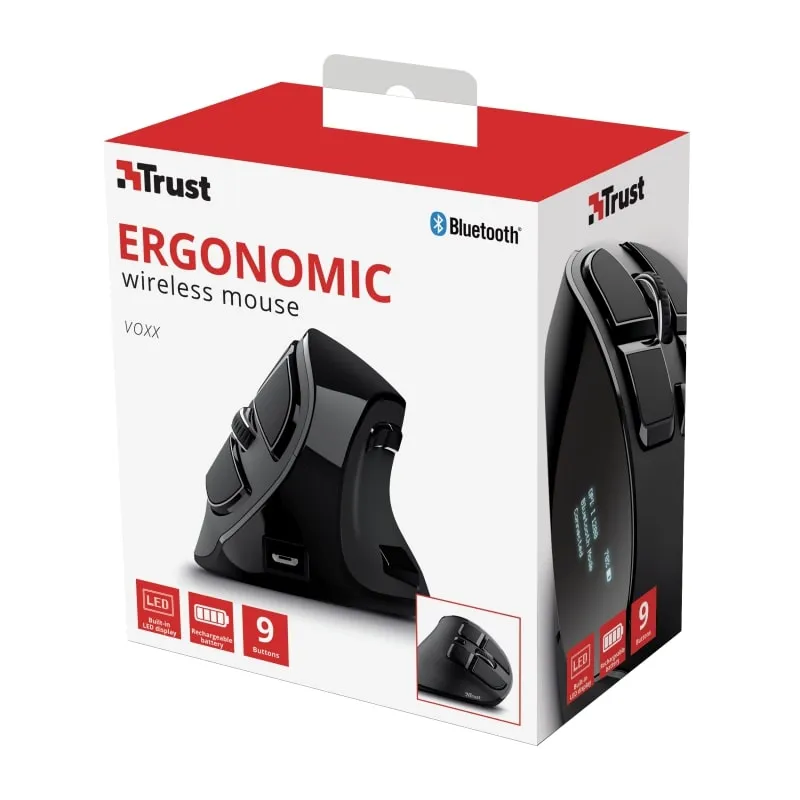 Миша бездротова Voxx Rechargeable Ergonomic чорна Trust (23731_TRUST) - Фото 6