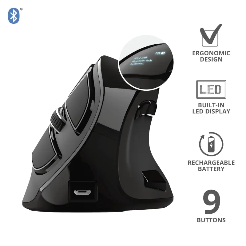 Миша бездротова Voxx Rechargeable Ergonomic чорна Trust (23731_TRUST) - Фото 2