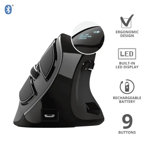 Мышь беспроводная Voxx Rechargeable Ergonomic черная Trust (23731_TRUST) - Фото 2