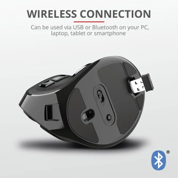 Мышь беспроводная Voxx Rechargeable Ergonomic черная Trust (23731_TRUST) - Фото 4