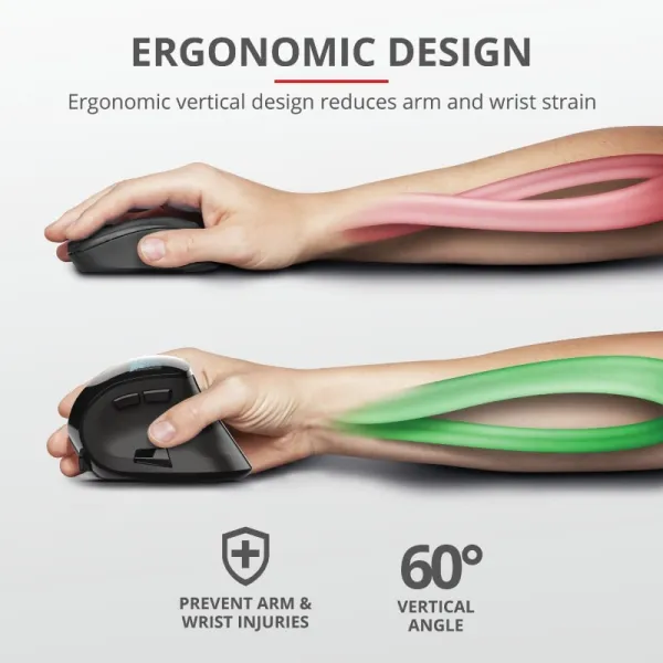 Мышь беспроводная Voxx Rechargeable Ergonomic черная Trust (23731_TRUST) - Фото 16