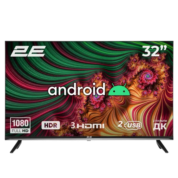 Телевізор 32" 2E LED FHD 60Hz Smart Android 2E (2E-32A07K)