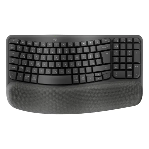 Клавиатура беспроводная Wave Keys ergonomic, графитовая Logitech (920-012304)