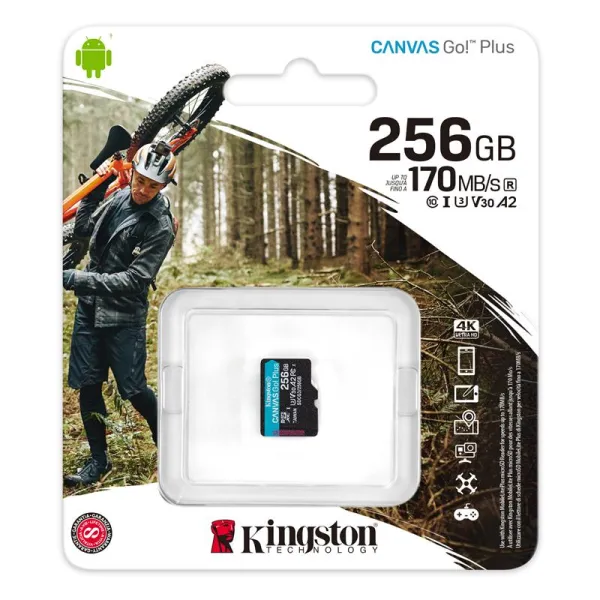 Карта пам'яті microSD 256GB C10 UHS-I U3 Kingston (SDCG3/256GBSP) - Фото 2