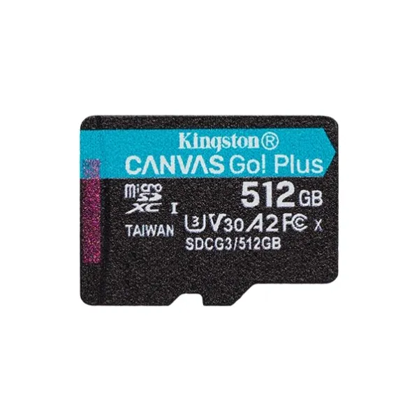 Карта памяти microSD 512GB C10 UHS-I U3 A2 Kingston (SDCG3/512GBSP)