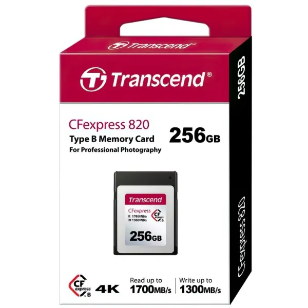 Карта памяти CFexpress 256GB Type B Transcend (TS256GCFE820) - Фото 1