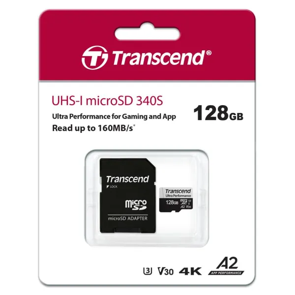 Карта памяти microSD 128GB C10 UHS-I U3 A2 Transcend (TS128GUSD340S) - Фото 1
