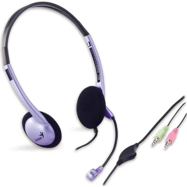 Гарнитура ПК стерео HS-02B mini-jack 2м синяя Genius (31710037100)