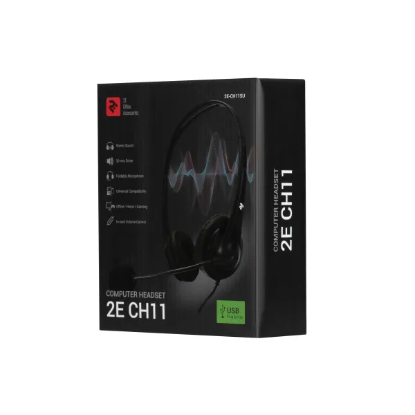 Гарнитура ПК стерео On-ear mini-jack omni-mic 1.2м чёрная 2E (2E-CH11SJ) - Фото 5